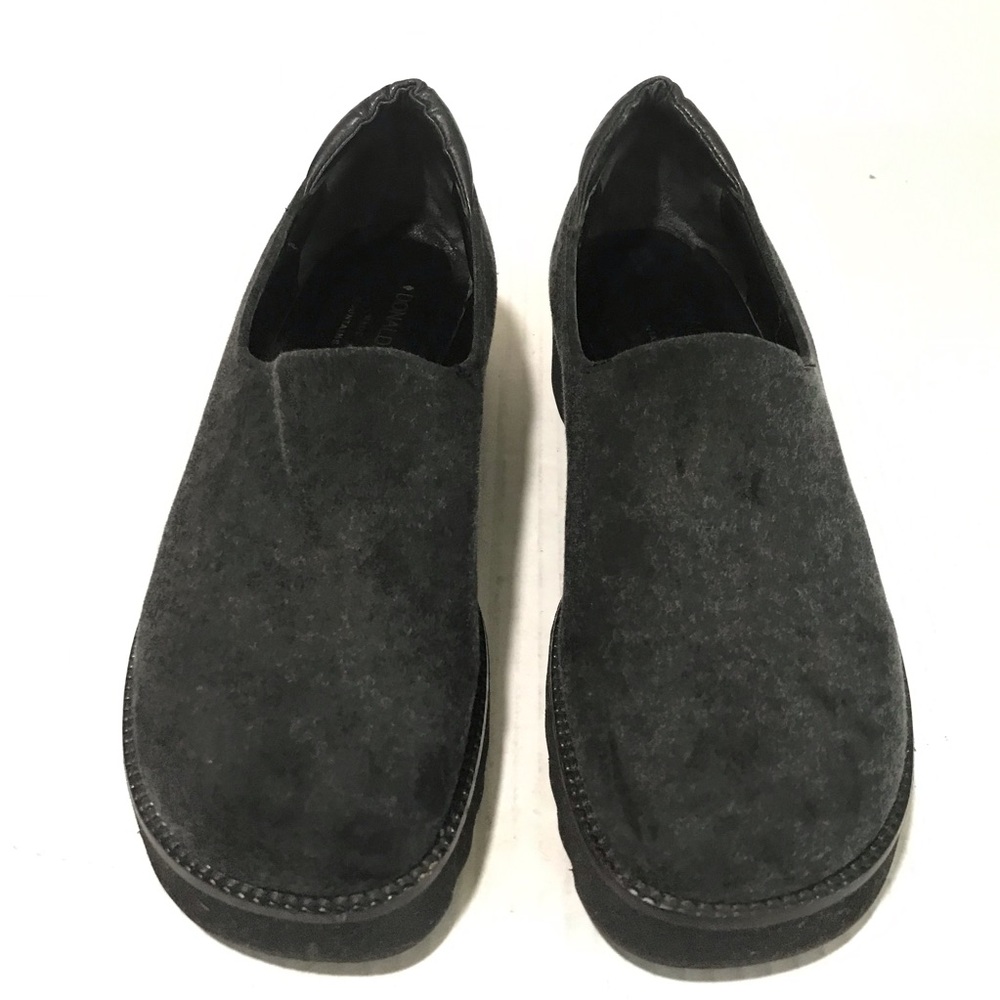 Donald J Pliner Gray Wool Blend Chunky Sole Sneaker Loafer SlipOn Shoes Italy